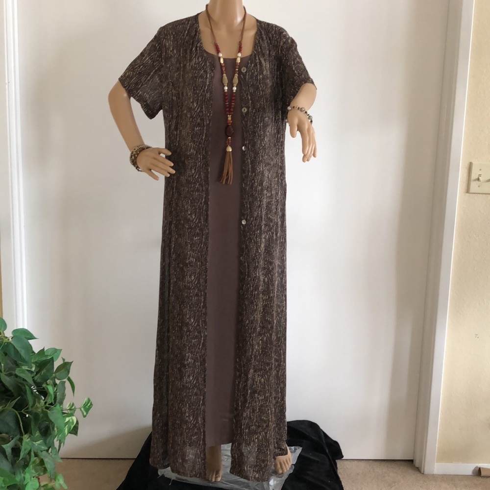 David Dart Duster 2pc Dress Size Medium maxi length perfect condition